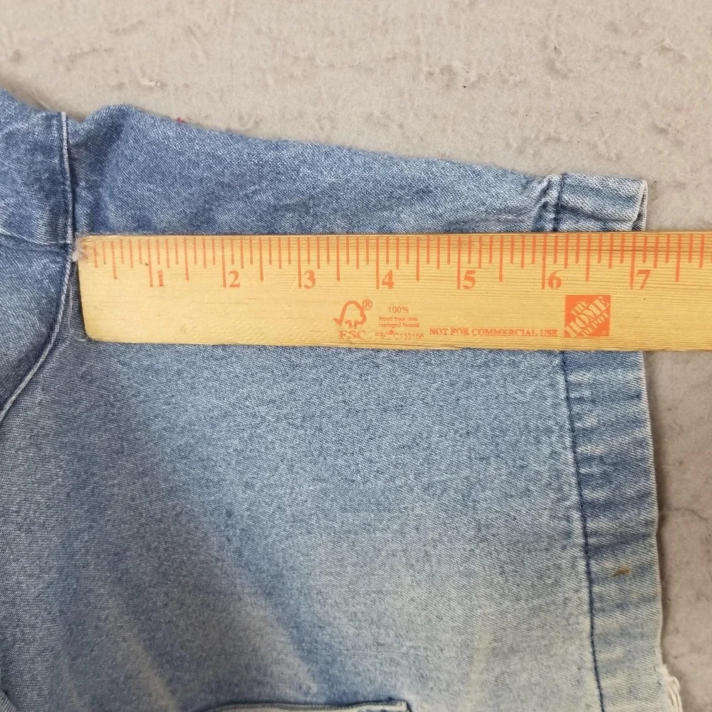 Savane Shorts Mens 40 Blue Denim Cargo 100% Cotton Elastic Waist 7 Inseam Casual